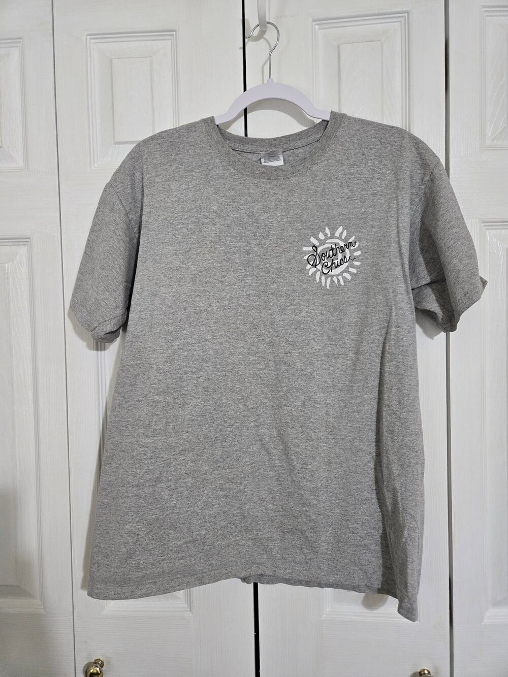 Anvil large women's gray "softball mom" tee